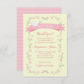 Taufe Rosa Blumenreath Einladung (Vorne/Hinten)