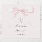 Taufe Rosa Bogen Alkoholflaschenetikett (Einzelnes Label)