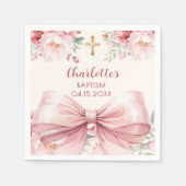 Taufe Rosa-Bogen-Blüten Serviette (Vorderseite)