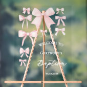Taufe rosa Bogen willkommen klares Zeichen Acrylschild (Neutral)