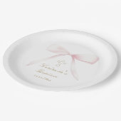 Taufe Rosa Bugbaby Pappteller (Schrägansicht)