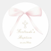 Taufe Rosa Bugbaby Runder Aufkleber (Vorderseite)