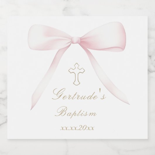 Taufe Rosa Bugbaby Schaumweinetikett (Einzelnes Label)