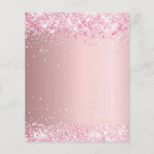 Taufe Rosa Glitzer Mädchen Einladung Flyer (Hinten)