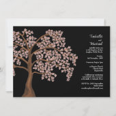 Taufe Rosa Kirschblossom Baumgemälde Einladung (Rückseite)