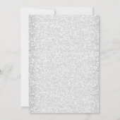 Taufe | Rosa mit Silbernen Imitaten Glitzer Einladung (Rückseite)