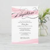 Taufe, rosa Moderne Aquarelleinladung Einladung (Stehend Vorderseite)