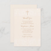 Taufe Rosa Rosa Blütenleine Einladung (Vorne/Hinten)