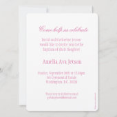 Taufe Rosa Taube Einladungskarte Einladung (Rückseite)