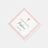 Taufe Rosa Weiße Mädchen einfache Serviette (Ecke)