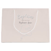 Taufe Rosary auf Rosa Große Geschenktüte (Vorderseite)