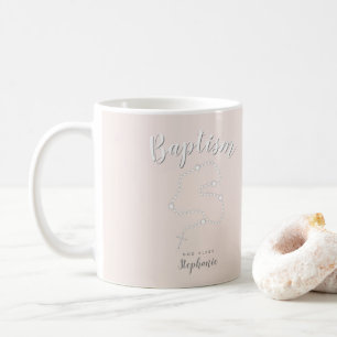 Taufe Rosary auf Rosa Kaffeetasse