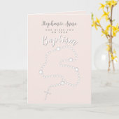 Taufe Rosary auf Rosa Karte (Gelbe Blume)