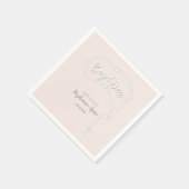 Taufe Rosary auf Rosa Serviette (Ecke)