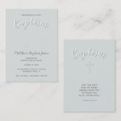 Taufe Rosary über Pulverblau Visitenkarte (Vorne/Hinten)