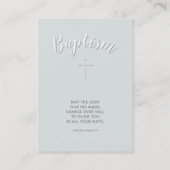 Taufe Rosary über Pulverblau Visitenkarte (Rückseite)