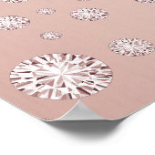 Taufe Rose Gold Rosa Blume Mädchen willkommen Poster (Ecke)