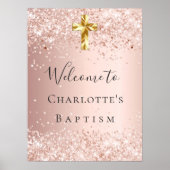 Taufe Rose Gold willkommen Poster (Vorne)