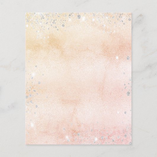 Taufe Rose Goldblume Eukalyptus Einladung (Rückseite)