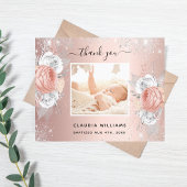 Taufe Rose goldenes Mädchen florales Foto Dankesch