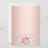 Taufe Rose Goldflorchen Mädchen Metall elegant Einladung (Rückseite)