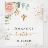 Taufe Rose Rosa Rosa Weinetikett (Einzelnes Label)