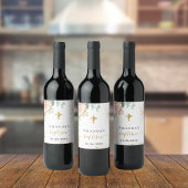 Taufe Rose Rosa Rosa Weinetikett