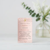 Taufe Rose Visitenkarte (Stehend Vorderseite)