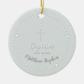 Taufe-Rosenbeet auf pulverisiertem Blau Keramikornament (Vorne)