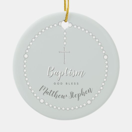 Taufe-Rosenbeet auf pulverisiertem Blau Keramikornament (Vorne)