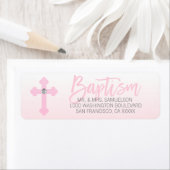 Taufe Rücksendeadresse Weißrosa-Kreuz (Insitu)