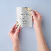 Taufe Silber Eukalyptus Gold Einladung Flyer (Gruppe)