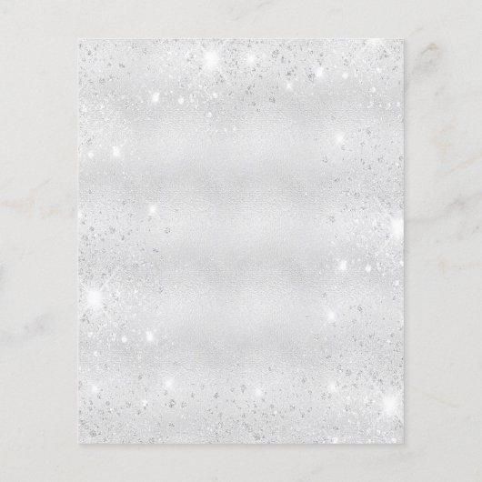 Taufe silber rosa Glitzer Mädchen Einladung (Rückseite)