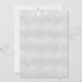 Taufe silberblaue Glitzern schreiben Luxus Einladung (Rückseite)