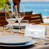 Taufe silberblauer Glitzer Glitzern Platzkarte