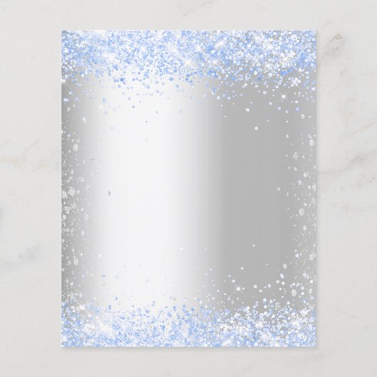 Taufe Silberblauer Glitzer Junge Einladung Flyer (Hinten)
