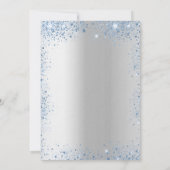 Taufe silberblauer Glitzer Luxus Einladung (Rückseite)