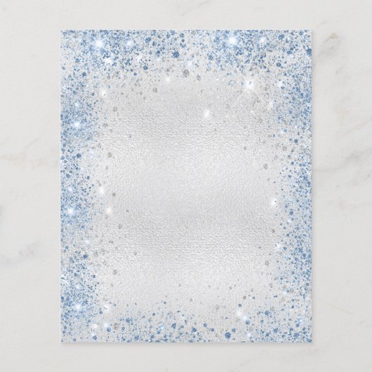 Taufe Silberblauer Junge Blumenzettel (Rückseite)