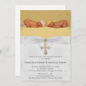 Taufe Silberkreuz mit Foto Einladung (Vorne/Hinten)