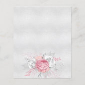 Taufe Silberrosa Blumenfloralen Mädchen Einladung Flyer (Hinten)