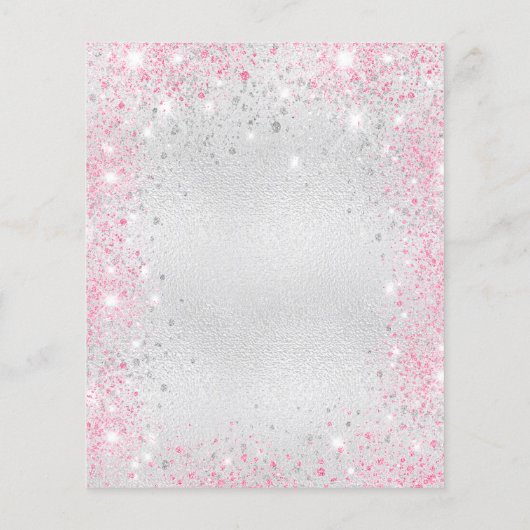 Taufe Silberrosa Zwillinge Blumenzettel (Rückseite)