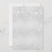 Taufe Silberstaub Glitzer Junge Mädchen modern Einladung (Rückseite)