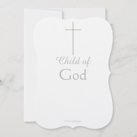 Taufe Silver Gold Cross Tochter Rosa Einladung (Rückseite)