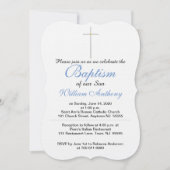 Taufe Son Cross Blue Einladungen (Vorderseite)