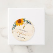 Taufe Sonnenblumen Eukalyptus Glitzer modern Geschenkanhänger (Beispiel)