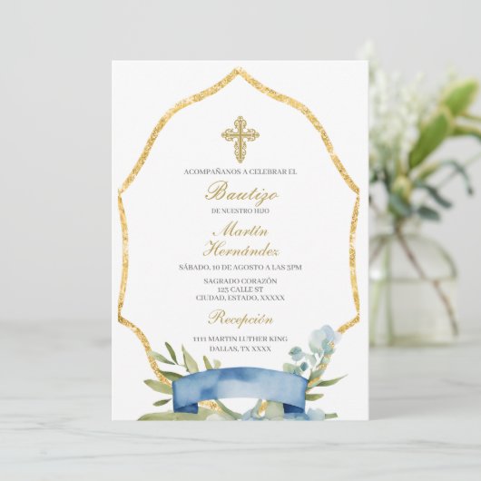 Taufe Spanische Einladung (Stehend Vorderseite)