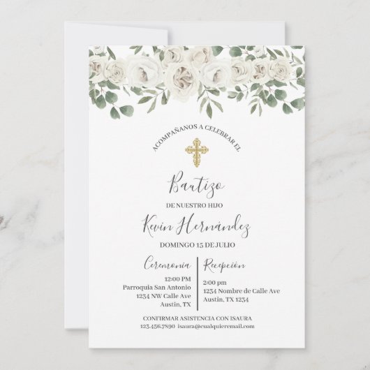 Taufe Spanische Einladung (Vorderseite)