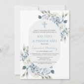 Taufe Spanische Einladung für Baby Boy (Vorderseite)