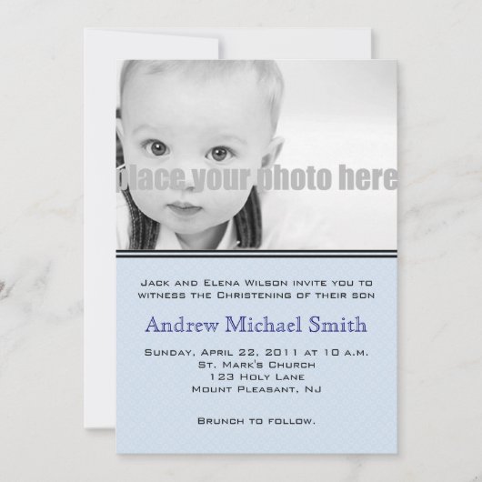 Taufe/Taufe/Dedication-Foto Einladung (Vorderseite)