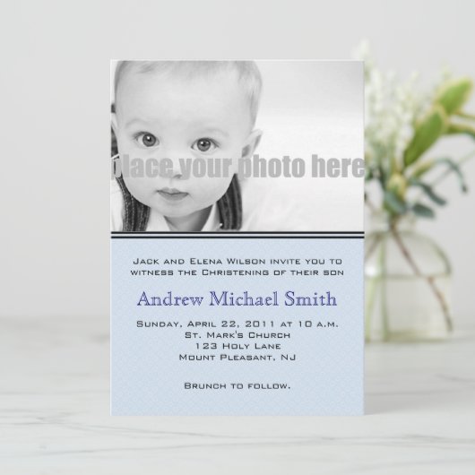 Taufe/Taufe/Dedication-Foto Einladung (Stehend Vorderseite)